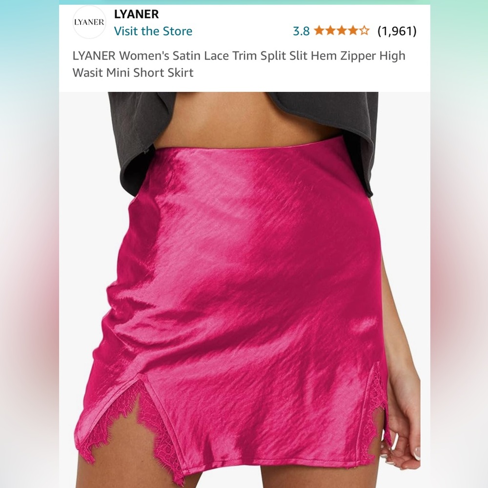 High waisted pink mini skirt